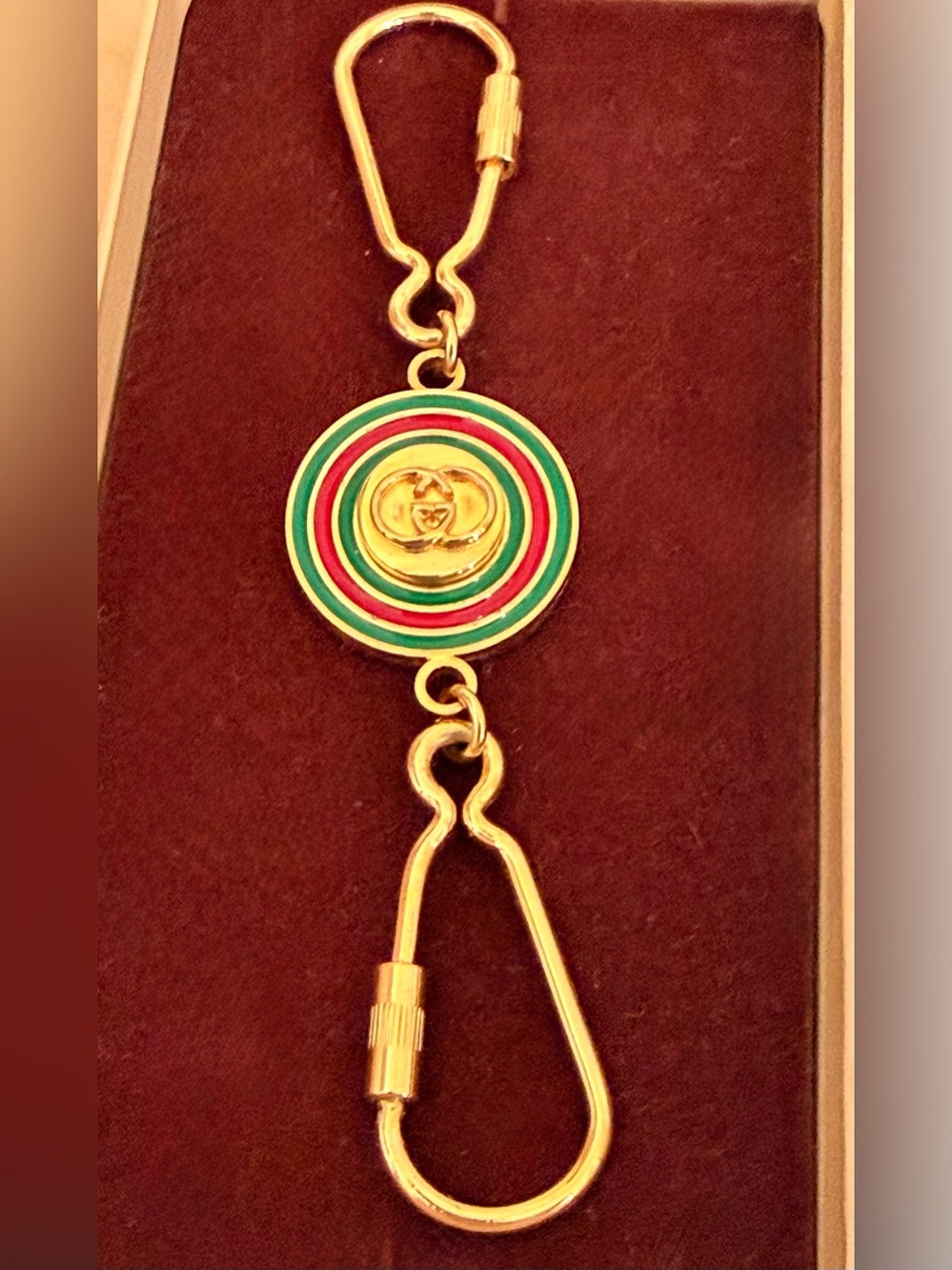 Gucci Double Valet Keychain Shelly Line / Web Stripe collection & Original Box